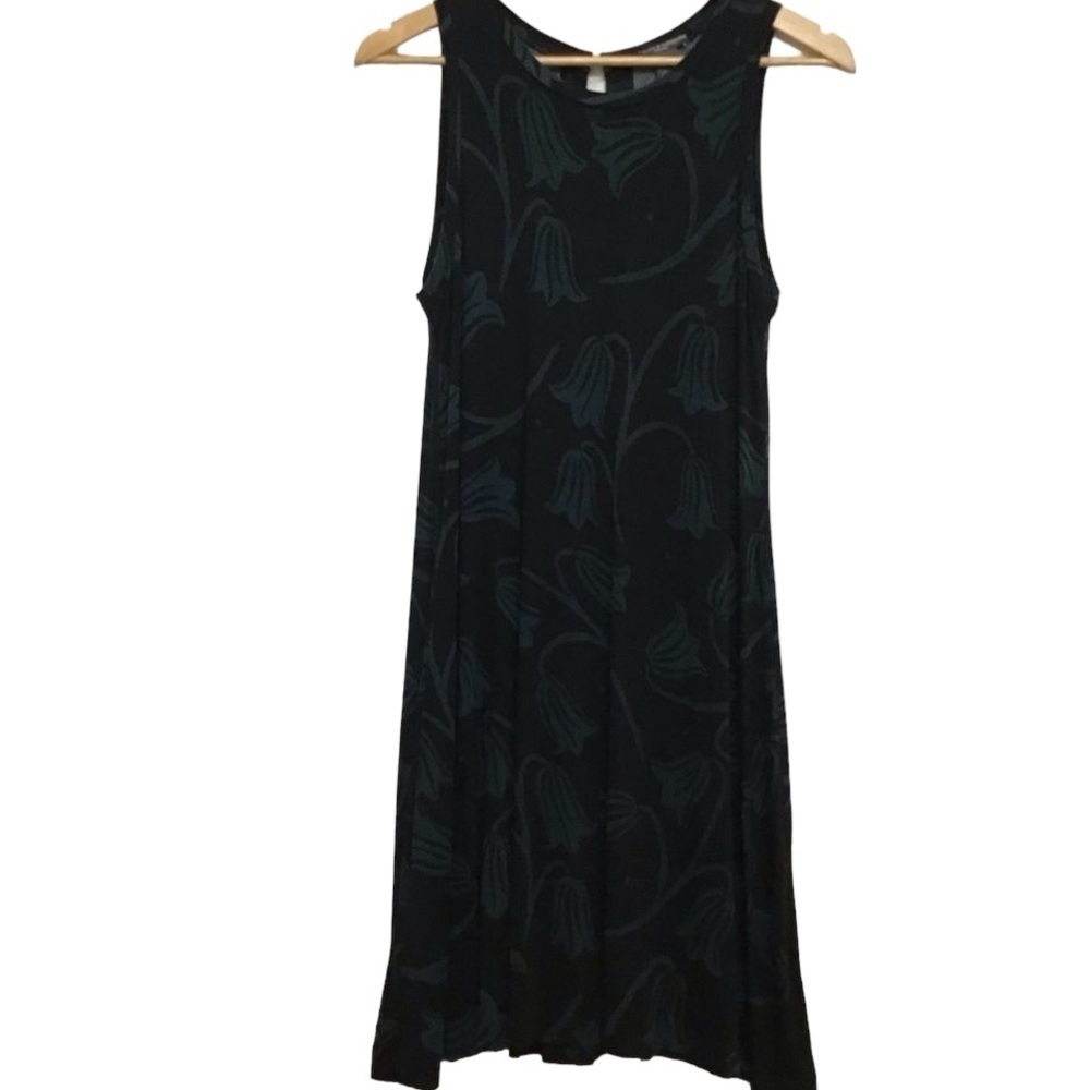 Chelsea And Theodore Jersey Trumpet Dress Black And Green Stretchy Sleeveless